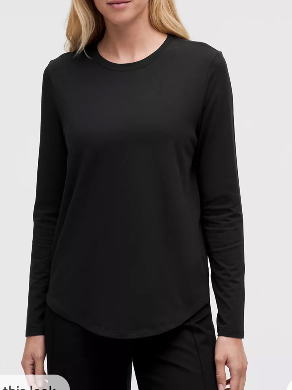 Lululemon  Long-Sleeve Crew Neck Shirt - Black for women size XL